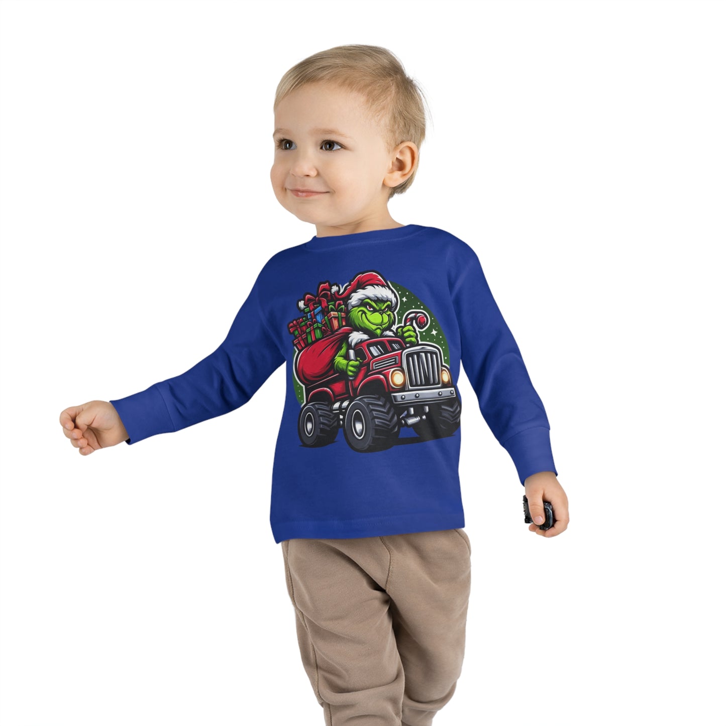 Grinch in a Monster Truck Toddler Long Sleeve