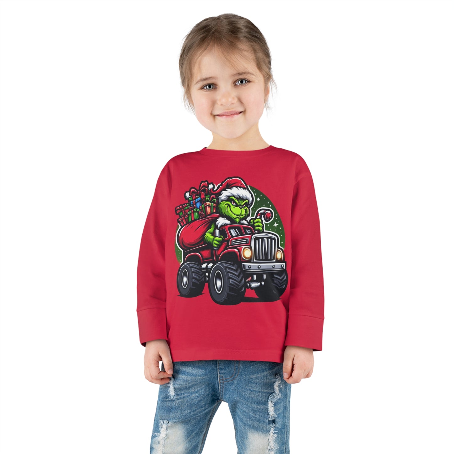 Grinch in a Monster Truck Toddler Long Sleeve