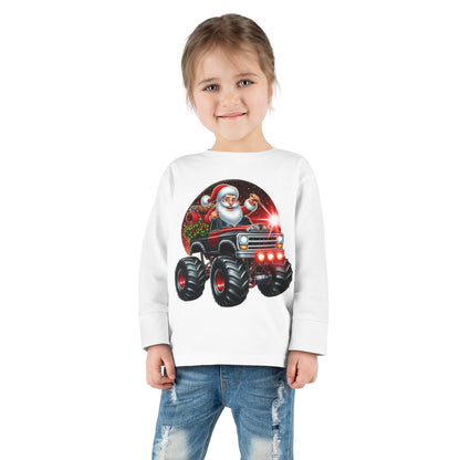 Santa in a Monster Truck Toddler Long-Sleeve