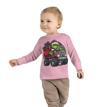 Grinch in a Monster Truck Toddler Long Sleeve