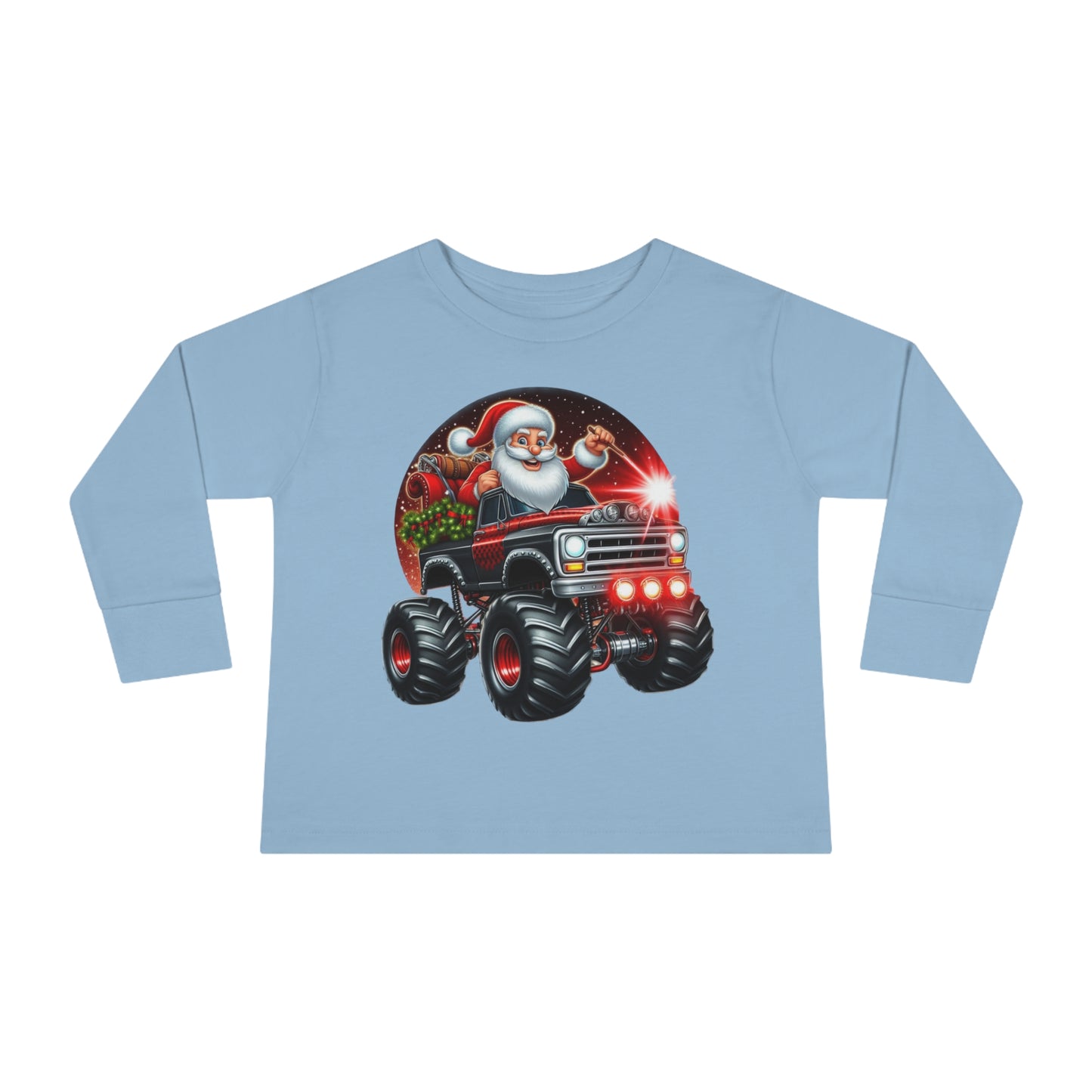 Santa in a Monster Truck Toddler Long-Sleeve