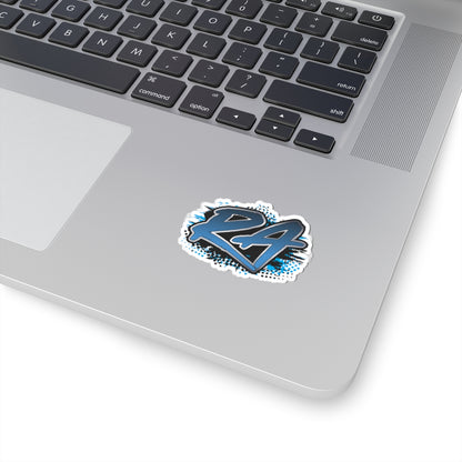 RA Blue Die Cut Stickers