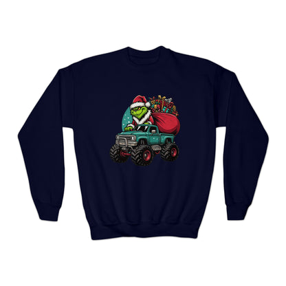 Monster Trucking Grinch Youth Sweatshirt