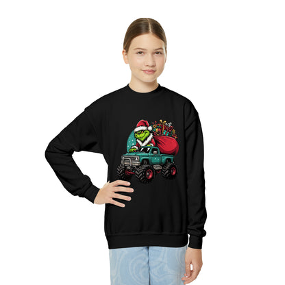 Monster Trucking Grinch Youth Sweatshirt