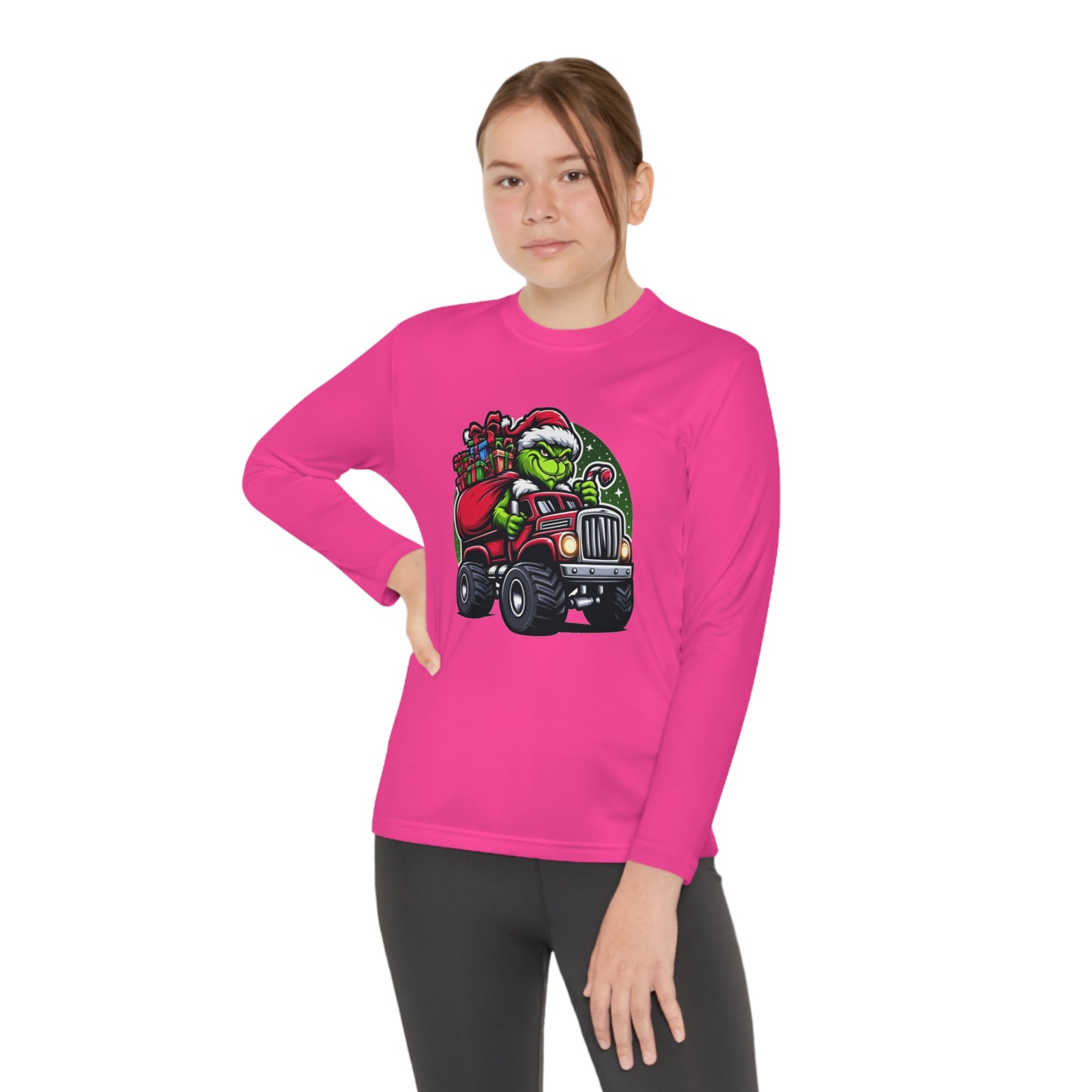 Grinch Monster Truck Youth Long Sleeve