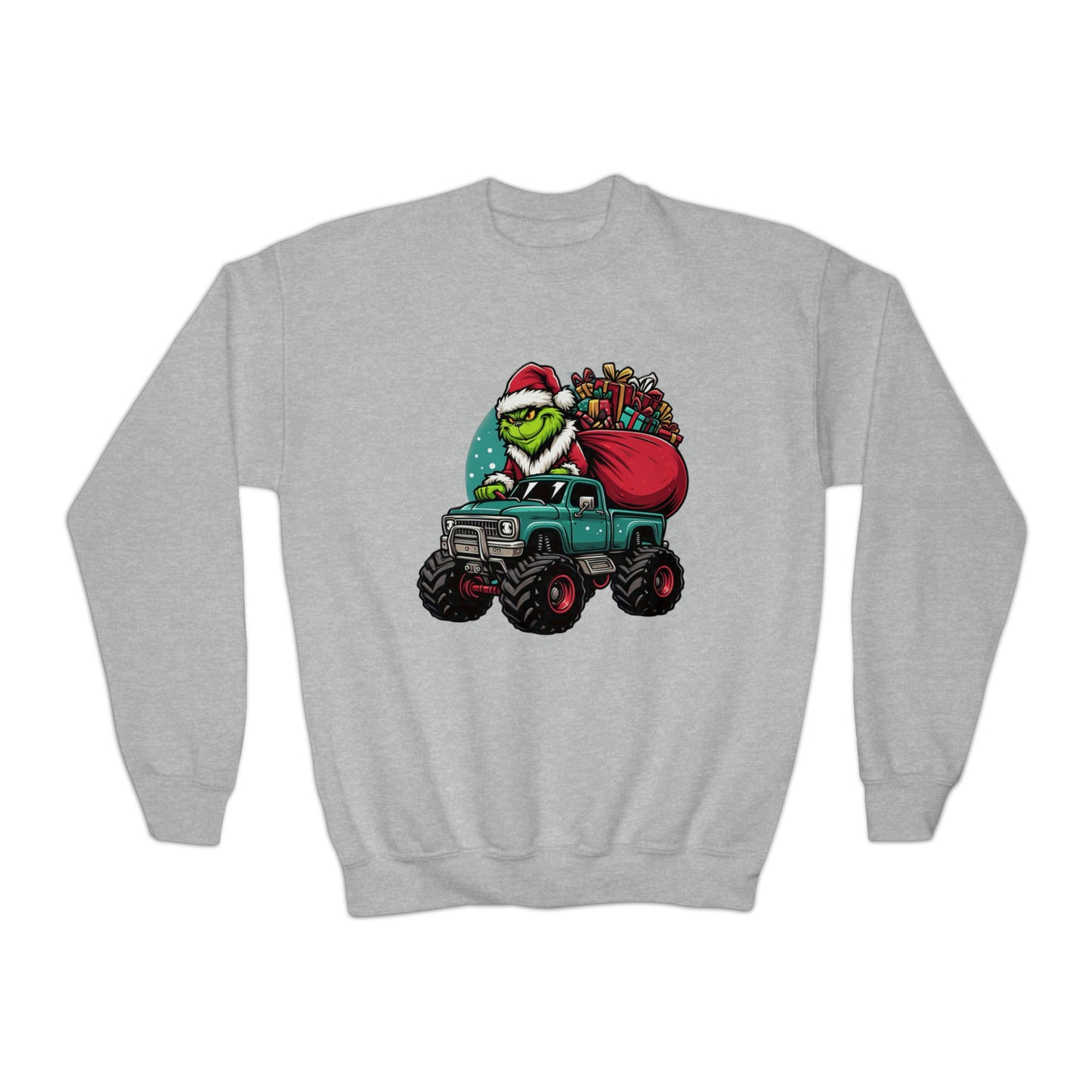 Monster Trucking Grinch Youth Sweatshirt