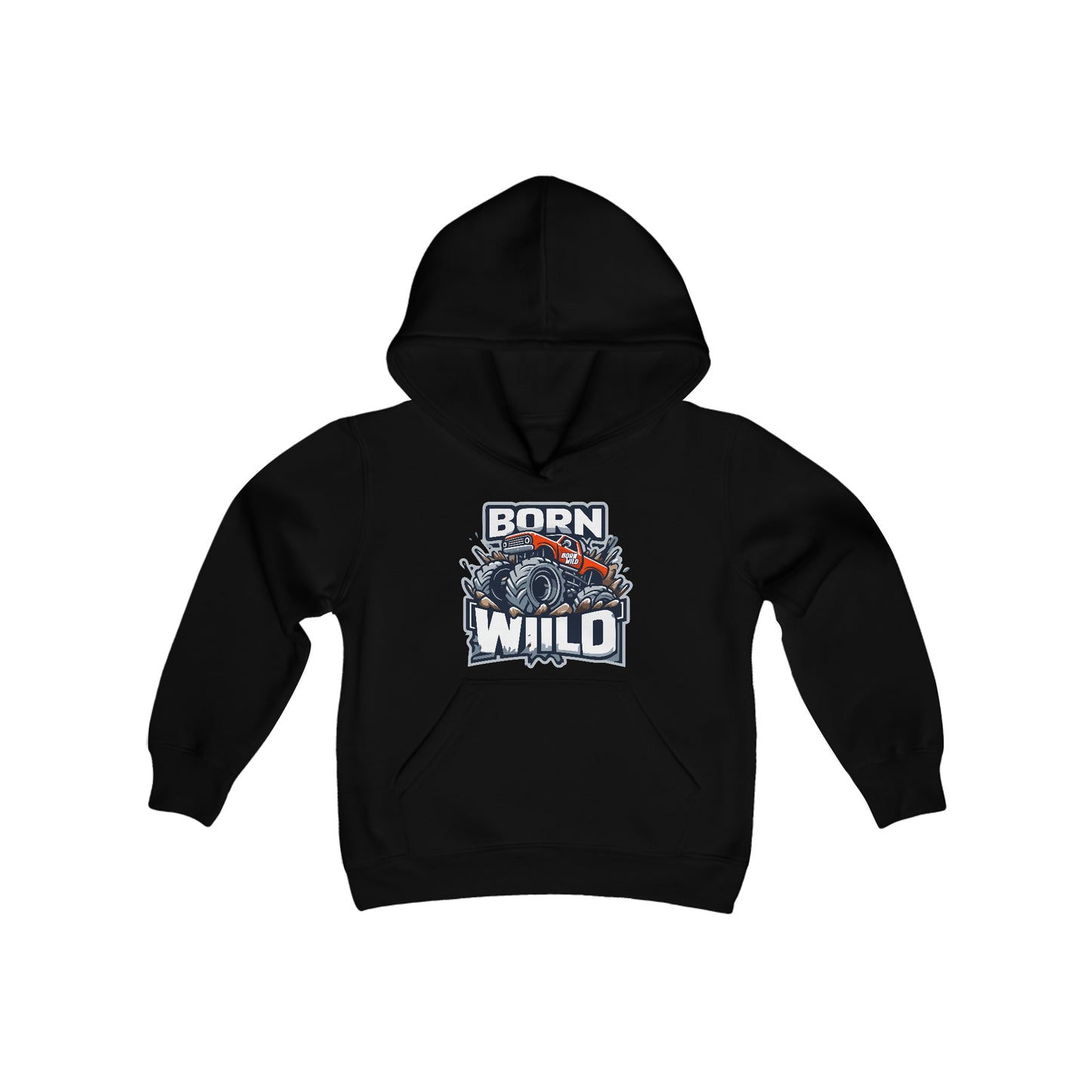 Born Wild Monster Truck Kids Hoodie