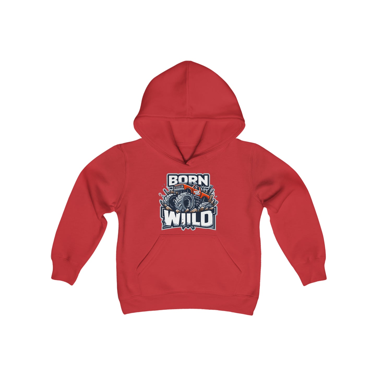 Born Wild Monster Truck Kids Hoodie