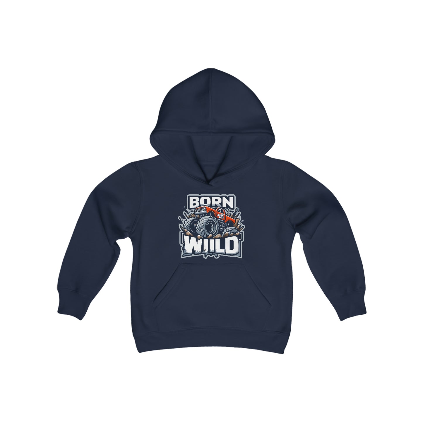 Born Wild Monster Truck Kids Hoodie