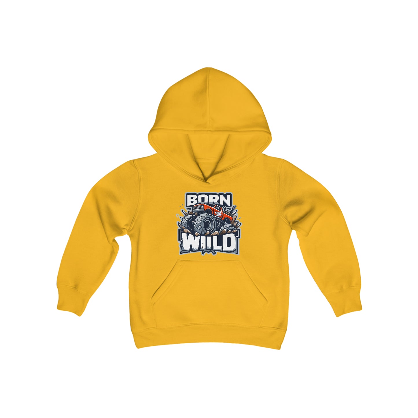 Born Wild Monster Truck Kids Hoodie