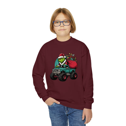 Monster Trucking Grinch Youth Sweatshirt