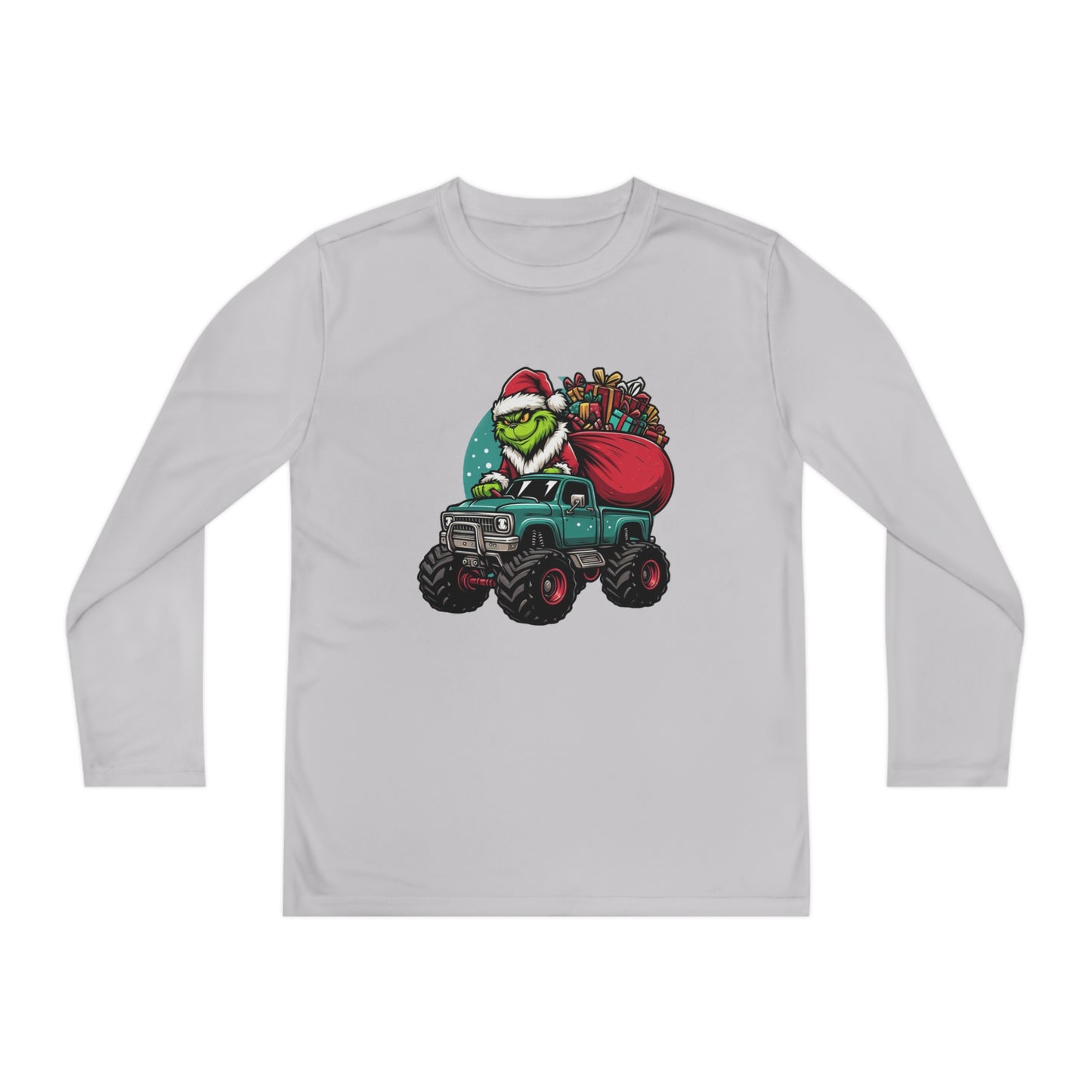 Monster Trucking Grinch Youth Long Sleeve