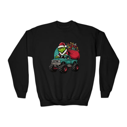 Monster Trucking Grinch Youth Sweatshirt