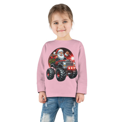 Santa in a Monster Truck Toddler Long-Sleeve