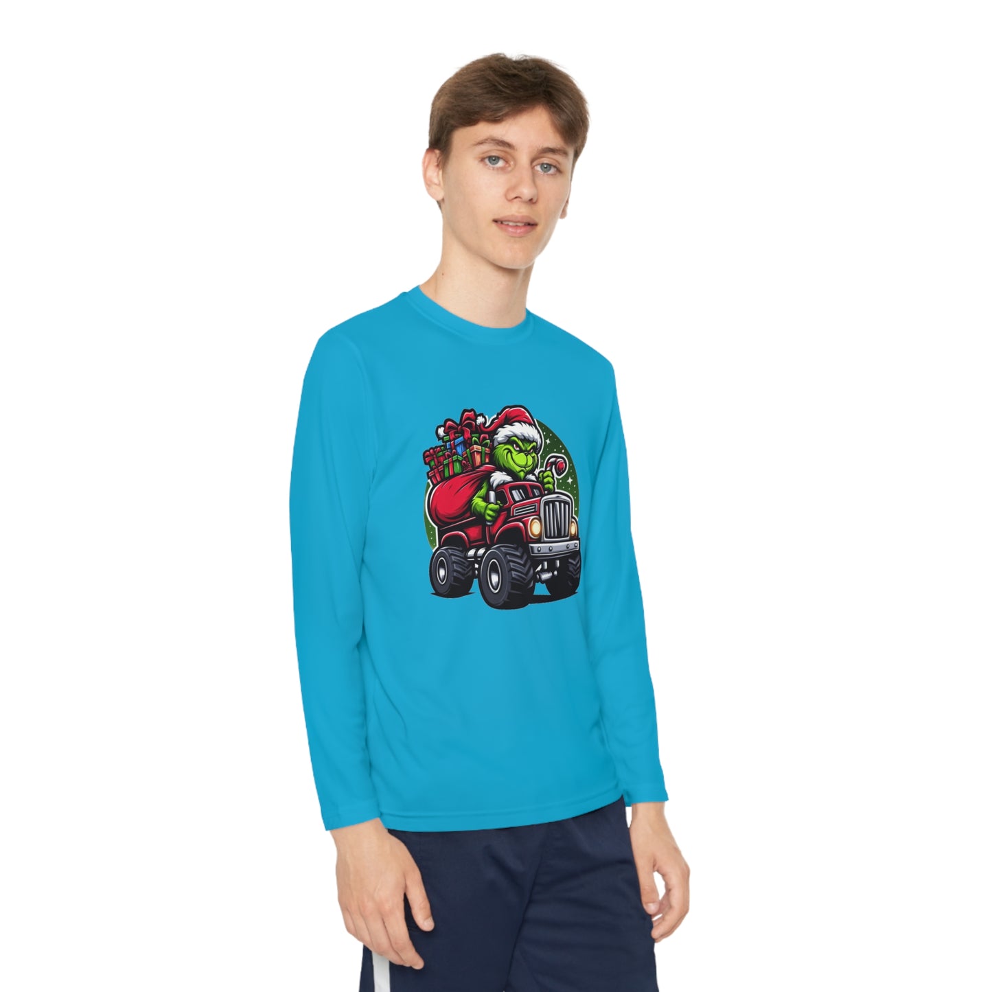 Grinch Monster Truck Youth Long Sleeve