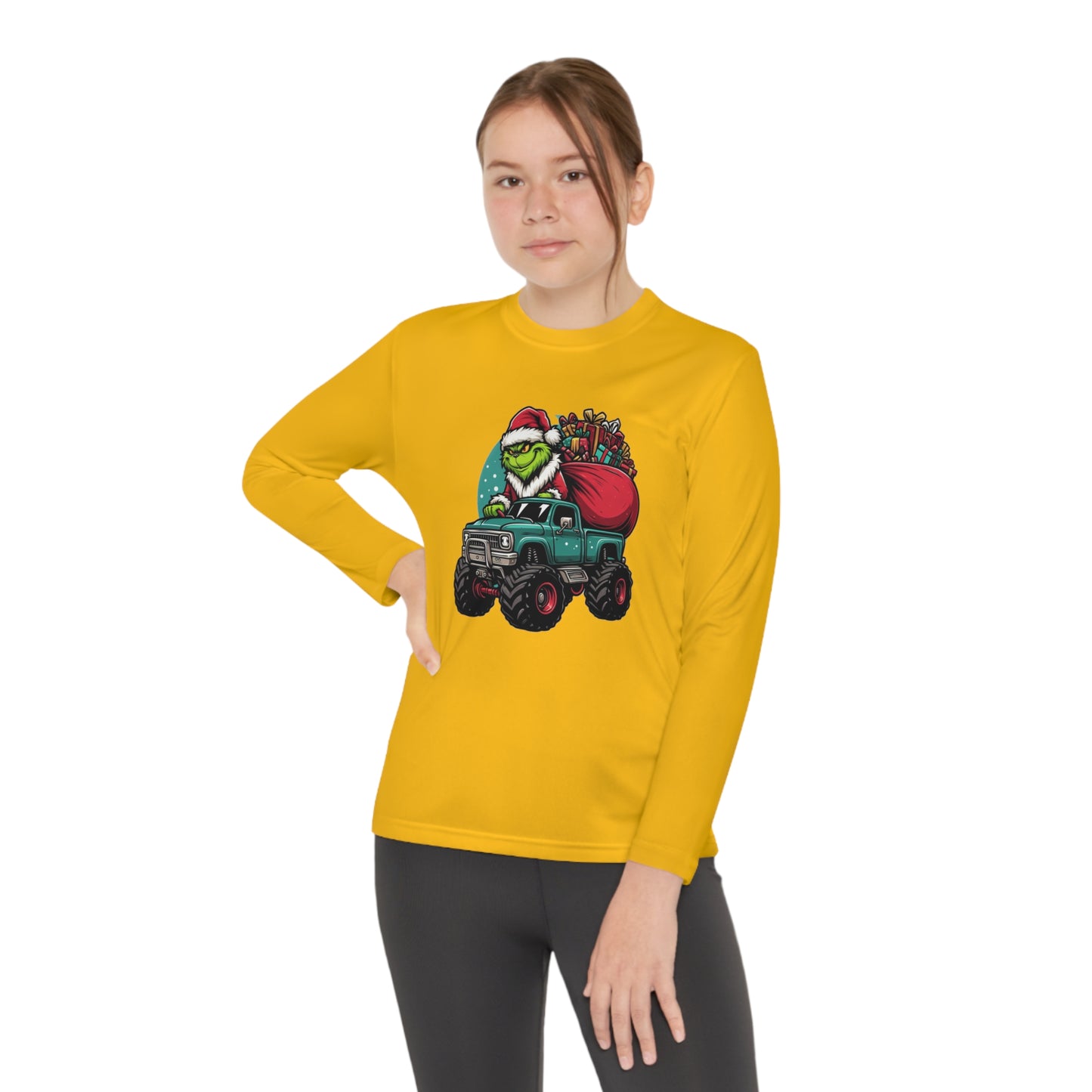 Monster Trucking Grinch Youth Long Sleeve