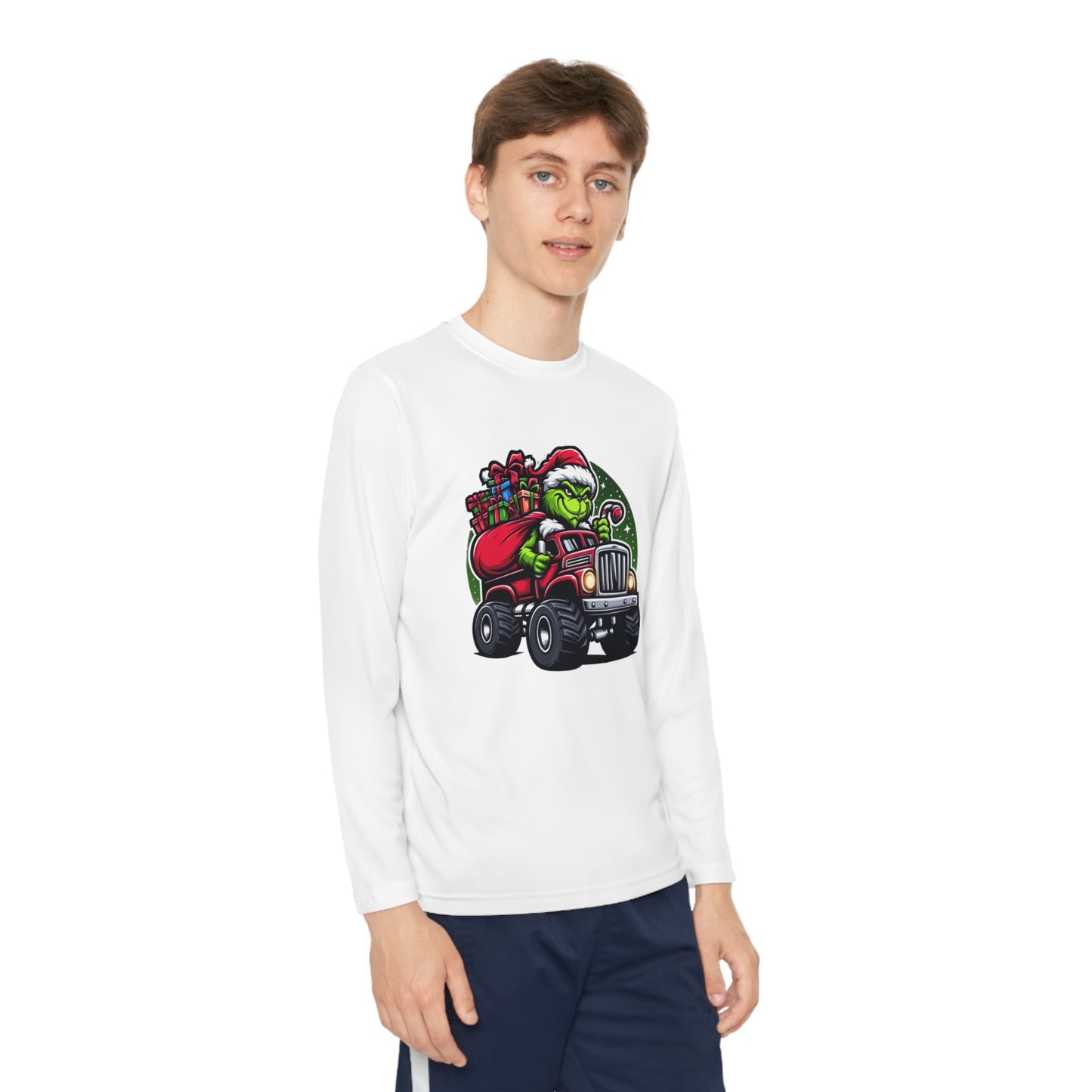 Grinch Monster Truck Youth Long Sleeve