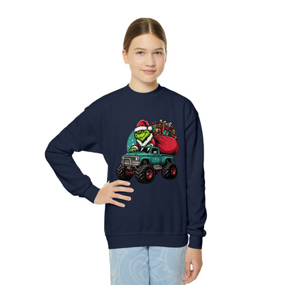 Monster Trucking Grinch Youth Sweatshirt