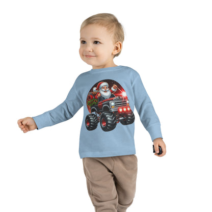 Santa in a Monster Truck Toddler Long-Sleeve