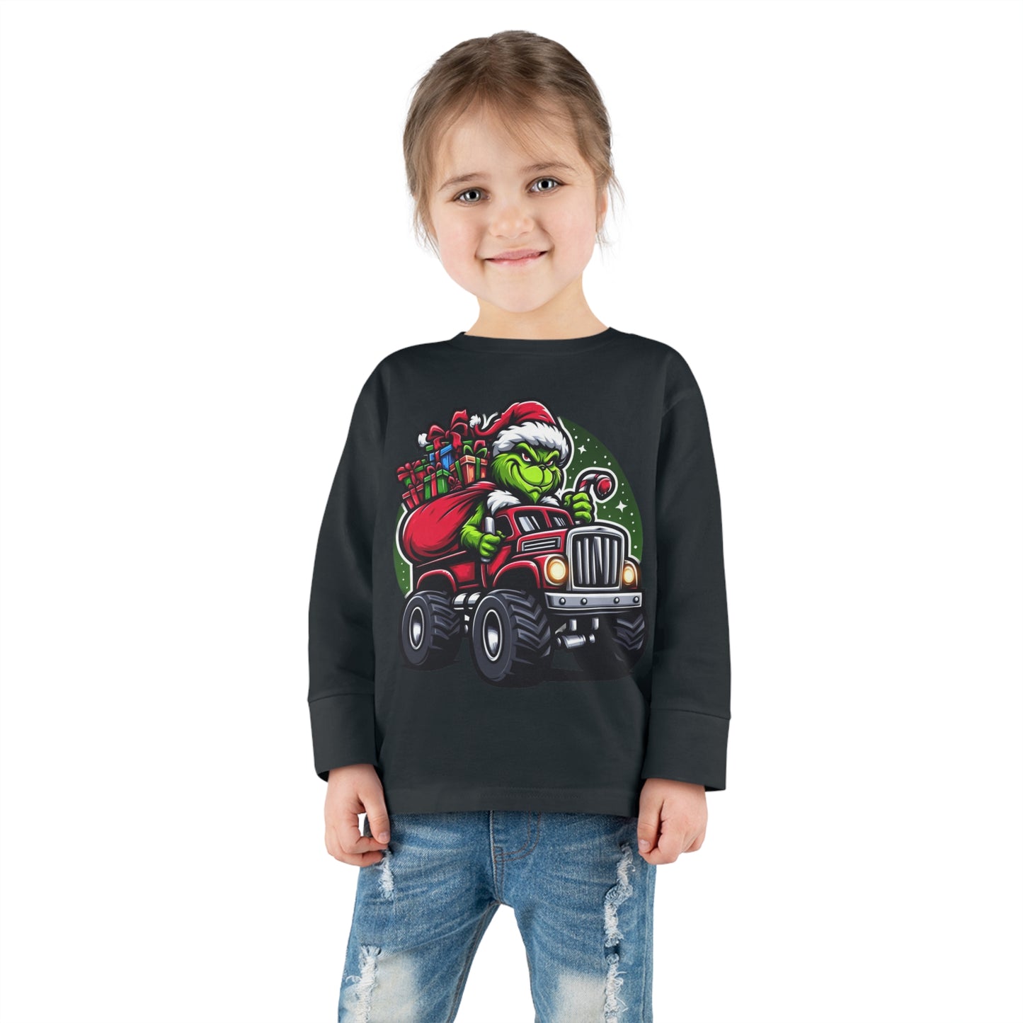 Grinch in a Monster Truck Toddler Long Sleeve