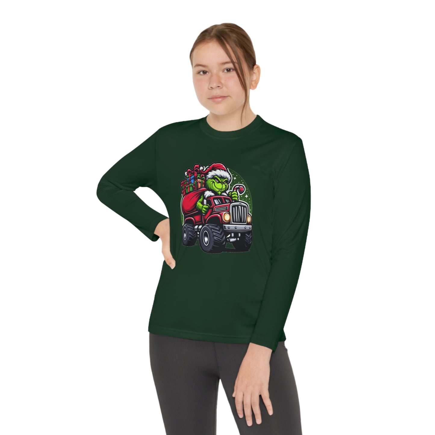 Grinch Monster Truck Youth Long Sleeve