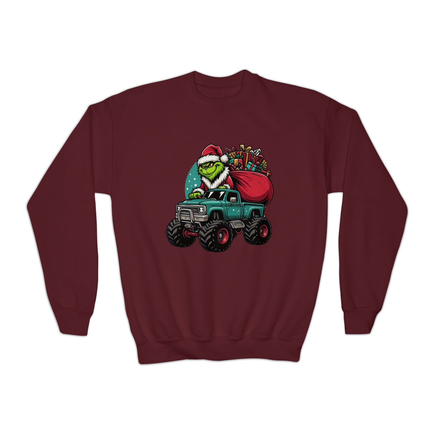 Monster Trucking Grinch Youth Sweatshirt