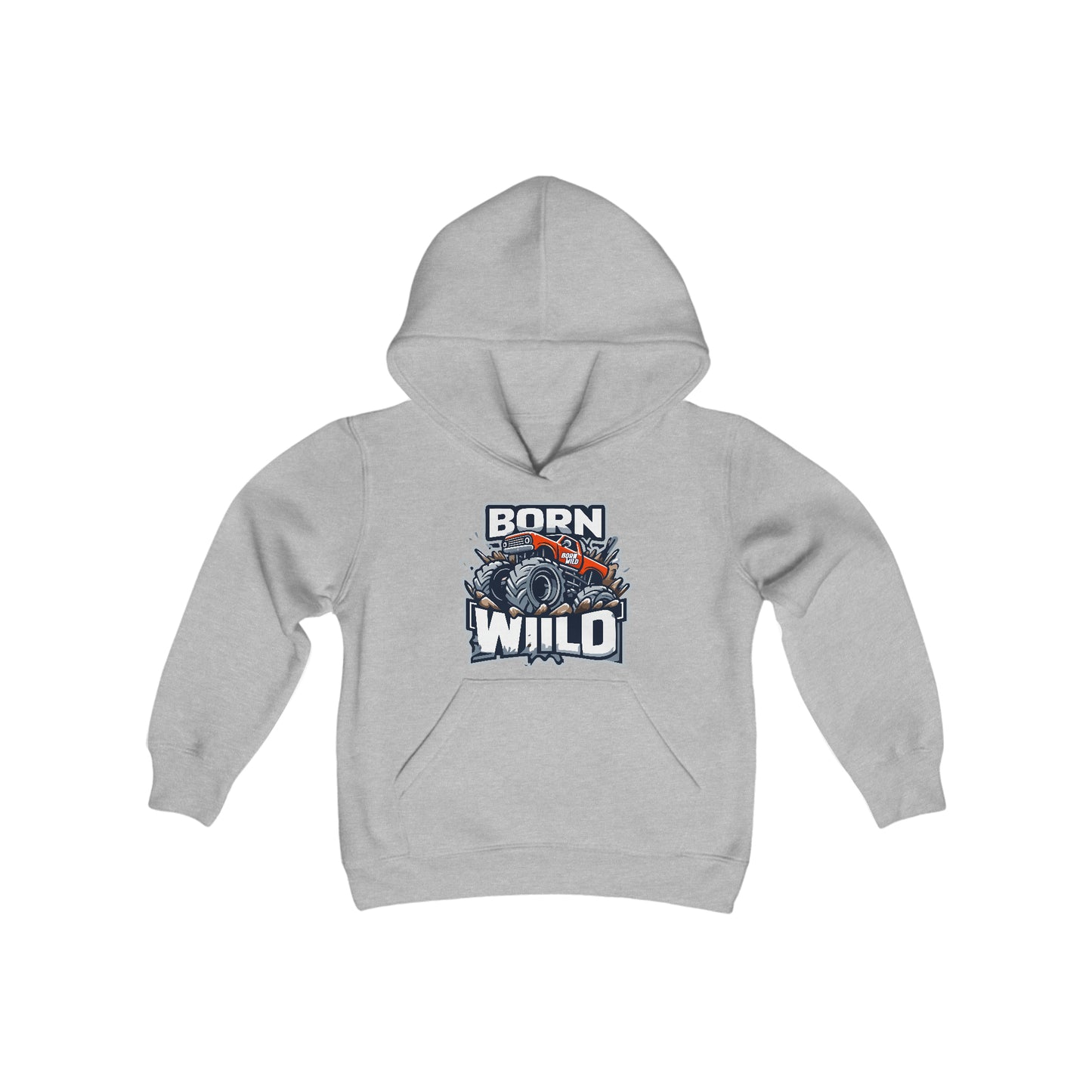 Born Wild Monster Truck Kids Hoodie