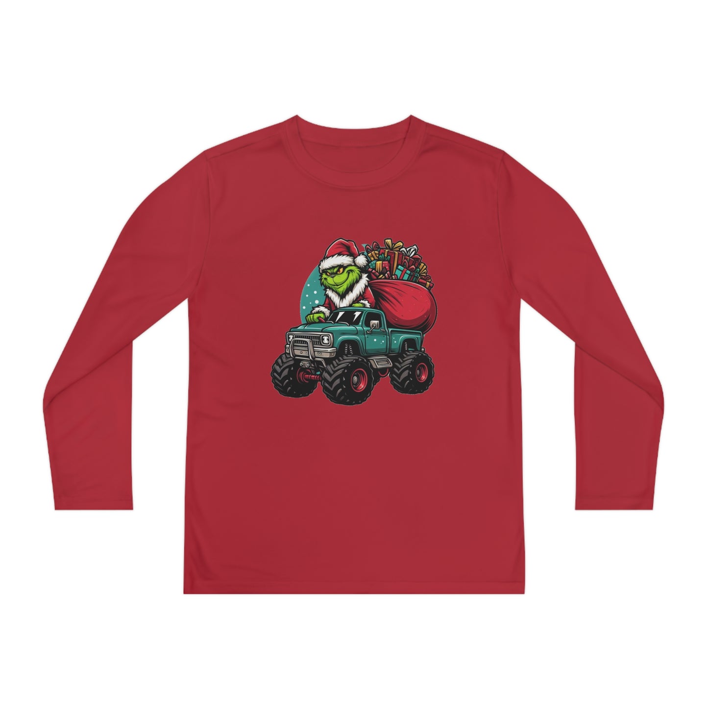 Monster Trucking Grinch Youth Long Sleeve