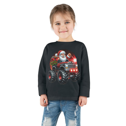 Santa in a Monster Truck Toddler Long-Sleeve