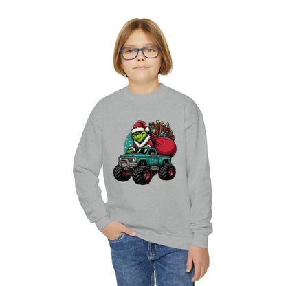 Monster Trucking Grinch Youth Sweatshirt