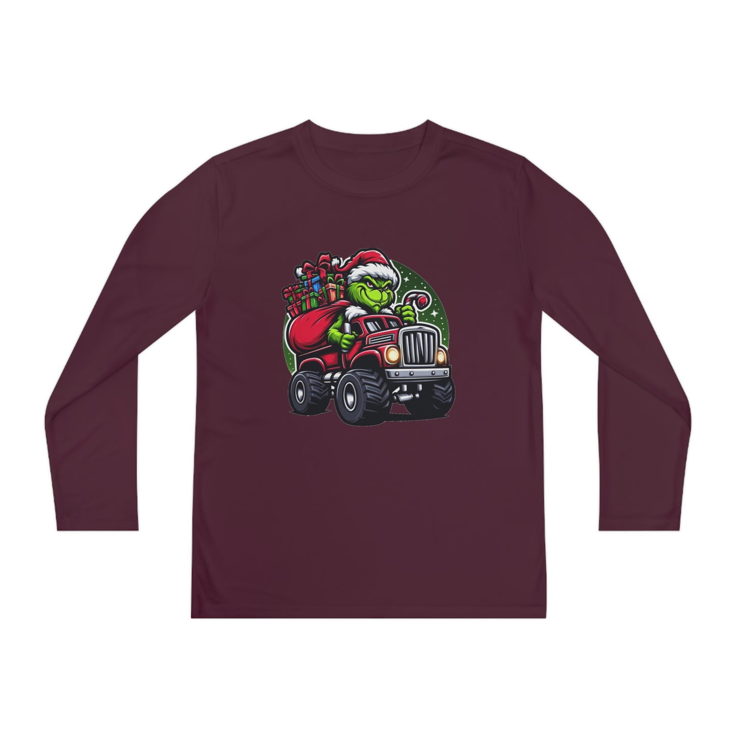 Grinch Monster Truck Youth Long Sleeve