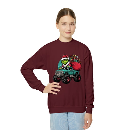 Monster Trucking Grinch Youth Sweatshirt