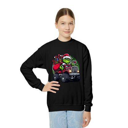 Grinch in a Monster Truck Youth Sweatshirt