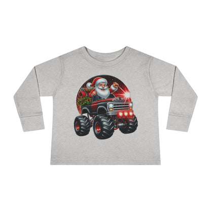 Santa in a Monster Truck Toddler Long-Sleeve