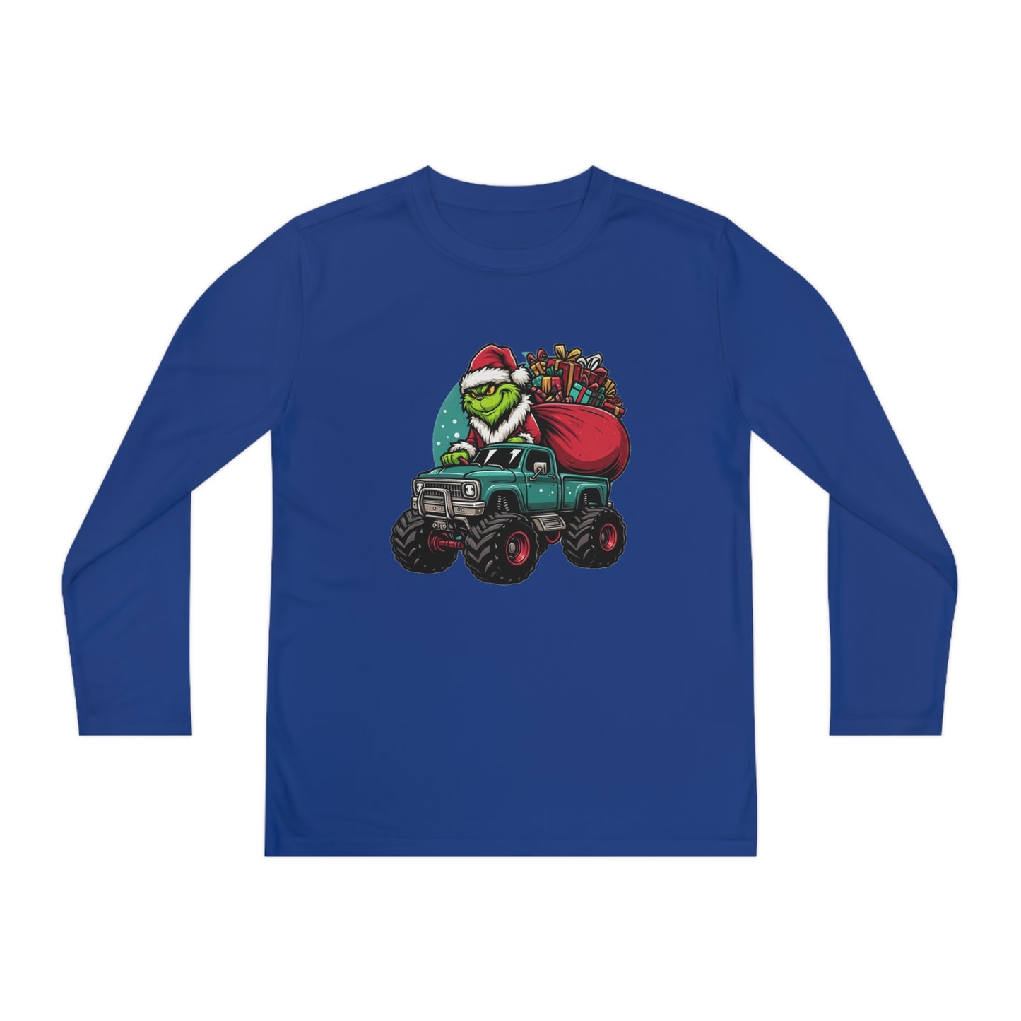 Monster Trucking Grinch Youth Long Sleeve