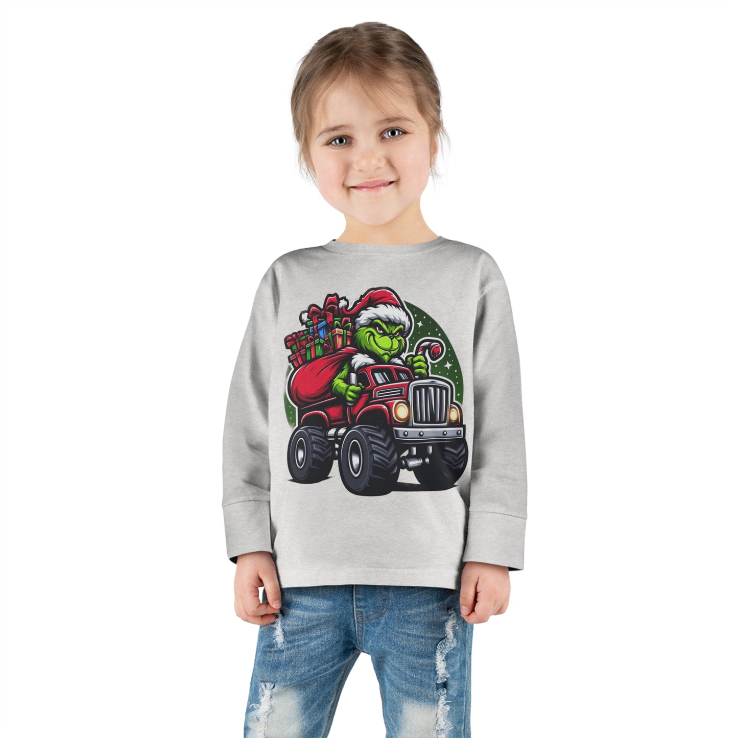 Grinch in a Monster Truck Toddler Long Sleeve