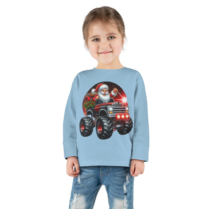 Santa in a Monster Truck Toddler Long-Sleeve