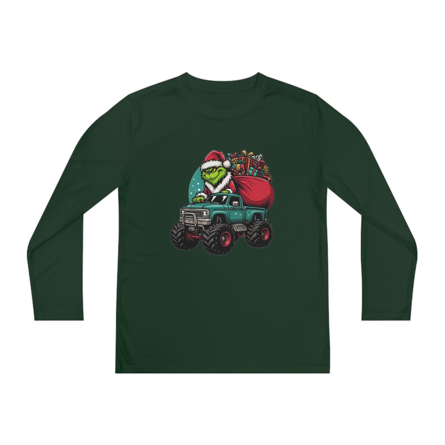 Monster Trucking Grinch Youth Long Sleeve