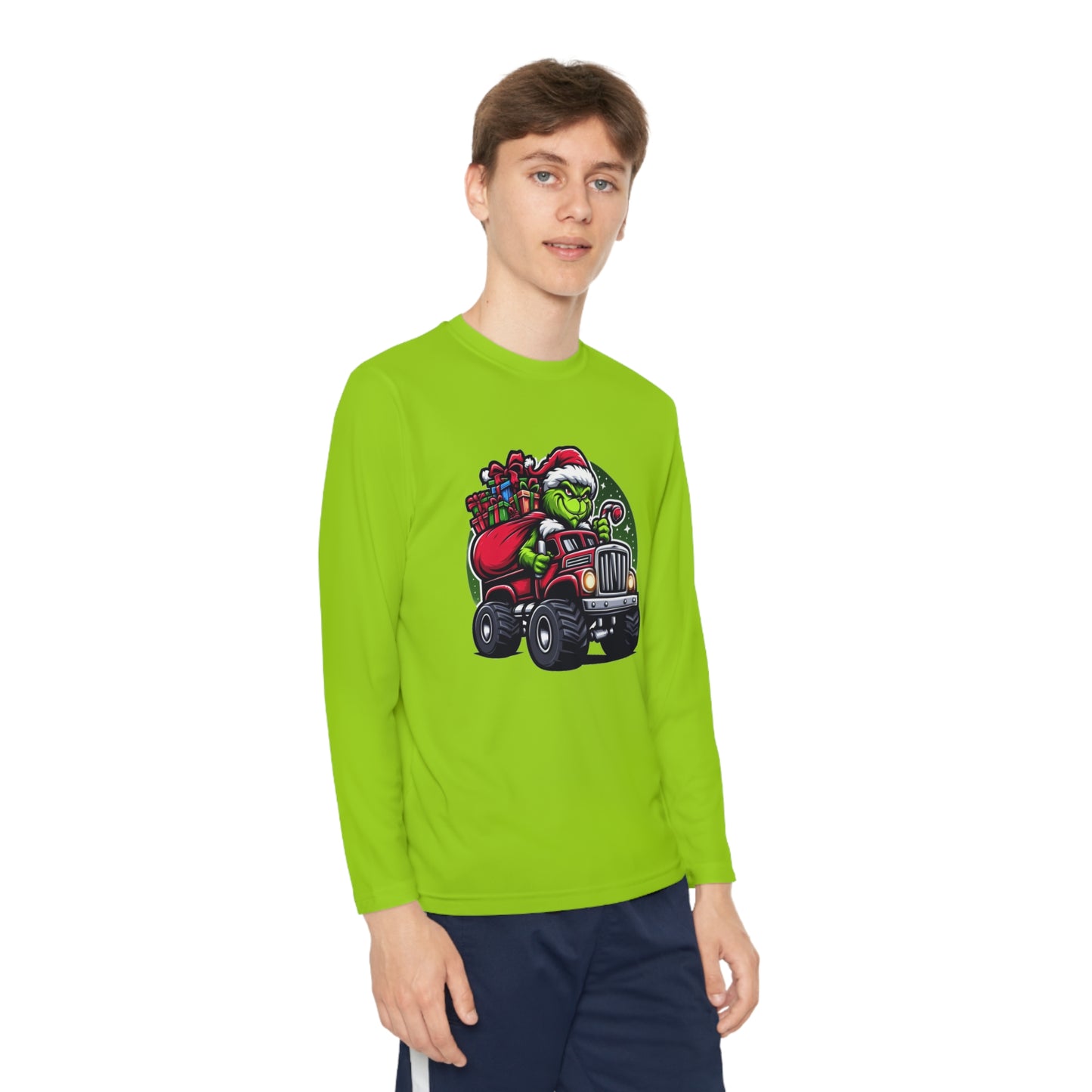 Grinch Monster Truck Youth Long Sleeve